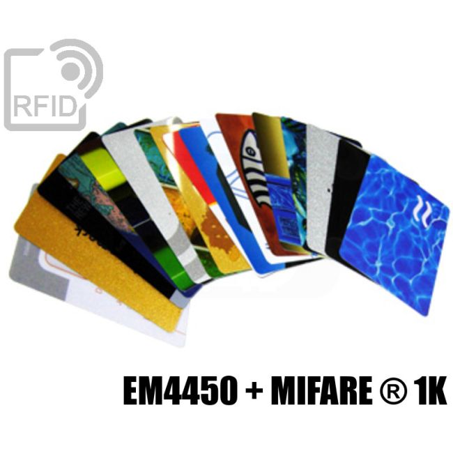 CD02D08 Bedruckte Karten mit Doppel-Dreifach-Chip EM4450 + Mifare ® 1K thumbnail