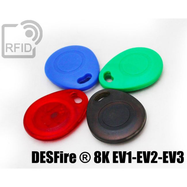 KY03C50 Rounded RFID tag keyfob NFC Desfire ® 8K EV1-EV2-EV3 thumbnail